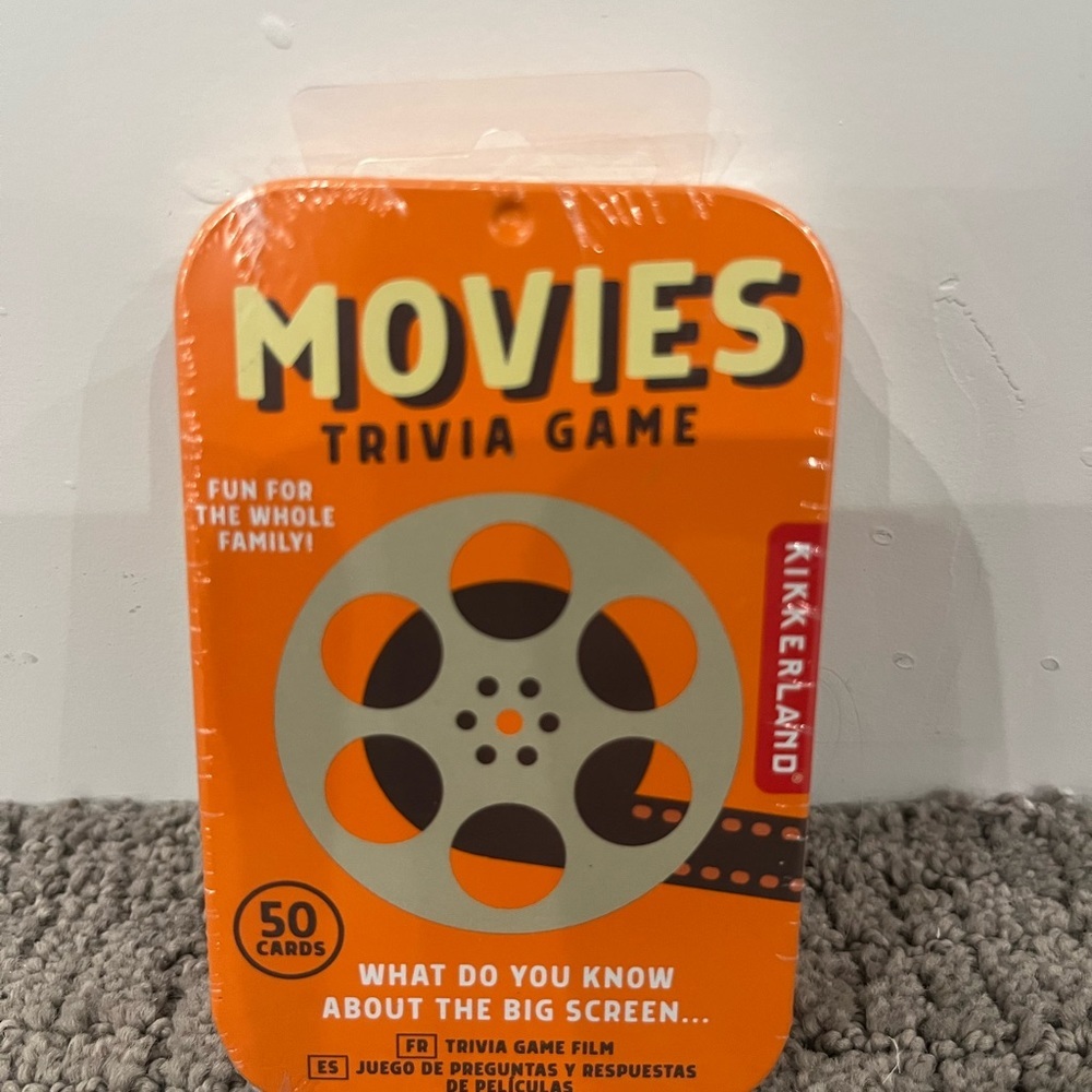 Movies Trivia Game by Kikkerland - New/Sealed Family Fun Card Game
